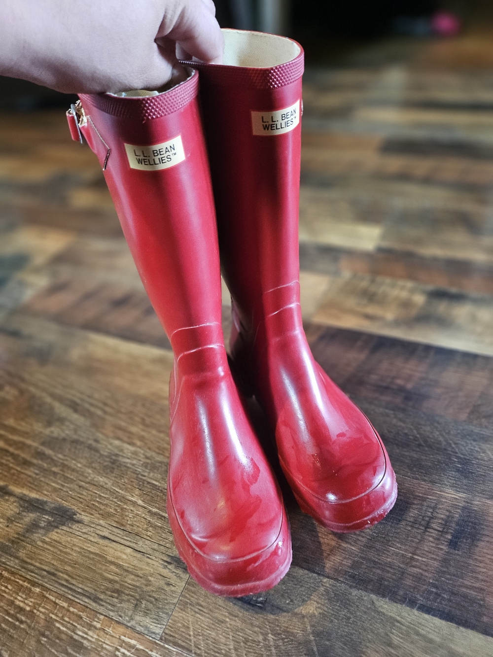 L.L. Bean Red Wellies Rain Boots